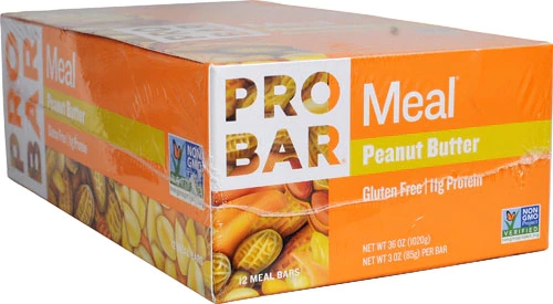 ProBar Meal® Barra de Proteína Sabor Manteiga de Amendoim - 12 Barras Energéticas
