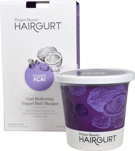 Project Beauty Hairgurt Máscara Capilar Coco e Açaí para Cachos - 2 Potes (2x 236ml)