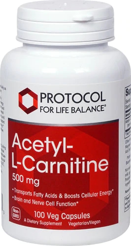 Acetil-L-Carnitina Protocol For Life Balance 500mg - 100 Cápsulas Vegetais