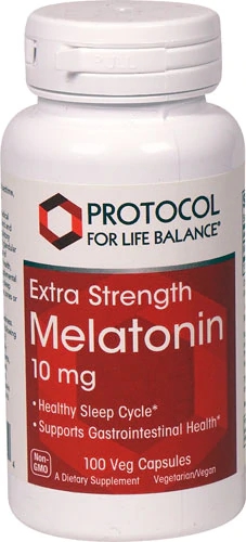 Melatonina Protocol For Life Balance Extra Strength 10mg - 100 Cápsulas Veganas