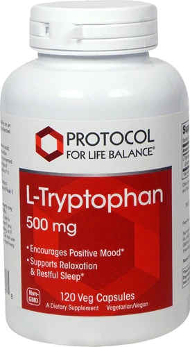 L-Triptofano 500mg Protocol For Life Balance - 120 Cápsulas Vegetais