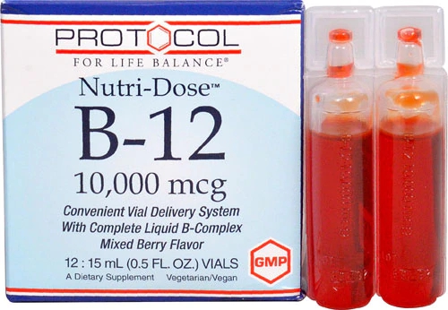 Protocol For Life Balance Nutri-Dose B-12 Mixed Berry 10000 mcg - 12 Frascos Líquidos