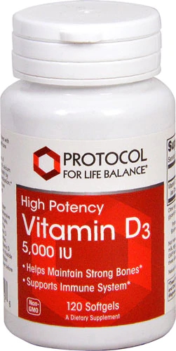 Vitamina D3 Protocol For Life Balance Alta Potência 5000 UI - 120 Cápsulas Gelatinosas