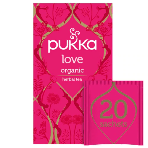 Pukka Love Flower Tea Organic Rose Chamomile & Lavender -- 20 Tea Bags