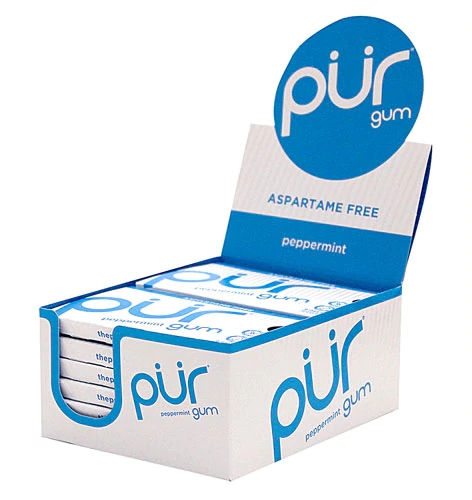 Pur Company Pur Gum Chiclete Sem Aspartame Hortelã - 12 Bandejas