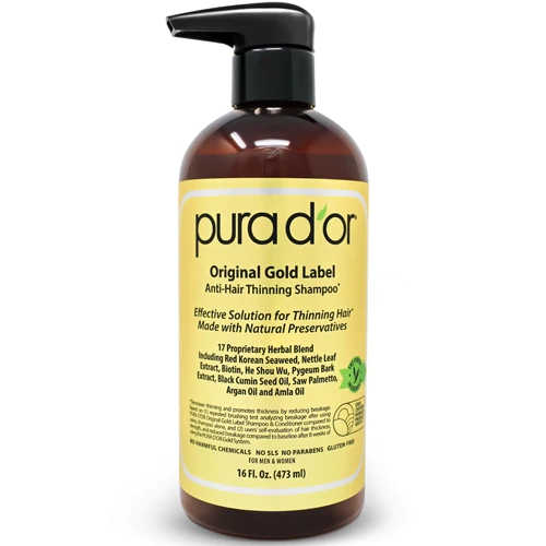 Pura D'or Original Gold Label Shampoo Antiqueda - 473ml