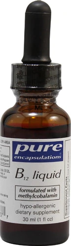 Pure Encapsulations Vitamina B12 Líquida 1000mcg - 30ml - Energia e Bem-Estar