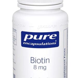 Biotina Pura Encapsulations 8mg - 120 Cápsulas: Saúde e Vitalidade para Cabelos, Pele e Unhas