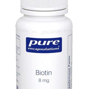 Pure Encapsulations Biotina 8mg - 60 Cápsulas: Cabelos, Pele e Unhas Fortes