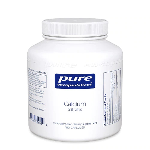Pure Encapsulations Cálcio Citrato - 180 Cápsulas | Saúde Óssea