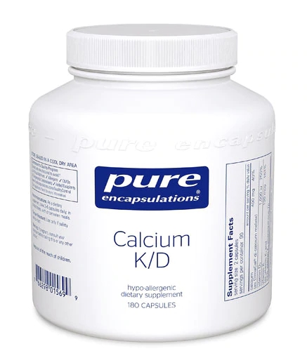 Pure Encapsulations Calcium K-D 180 Cápsulas - Saúde Óssea e Cardiovascular