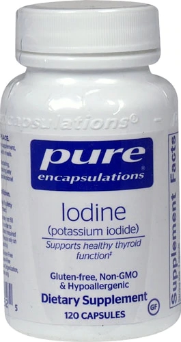 Pure Encapsulations Iodo (Iodeto de Potássio) 120 Cápsulas - Suporte à Tireoide e Bem-Estar Geral