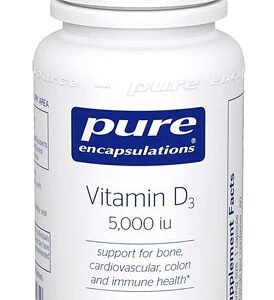 Pure Encapsulations Vitamina D3 5000 UI - 60 Cápsulas - Suporte Imunológico e Ósseo