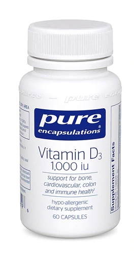 Pure Encapsulations Vitamin D3 -- 1000 IU - 60 Capsules