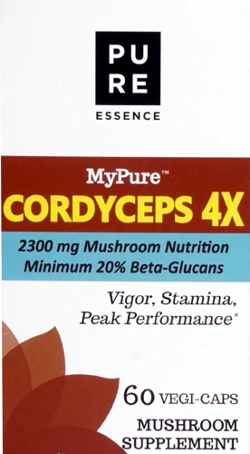 Pure Essence Labs Cordyceps 4X - 2300mg - 60 Cápsulas Veganas