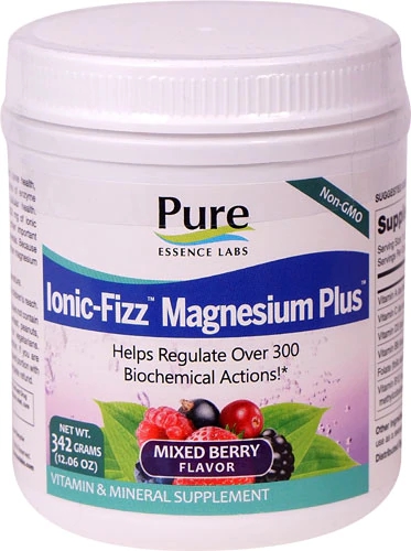 Pure Essence Labs Ionic-Fizz™ Magnesium Plus™ Frutas Vermelhas - 342g