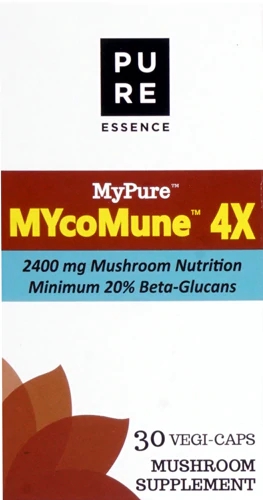 Pure Essence Labs MyPure MYcoMune 4X 2400mg - 30 Cápsulas Veganas para Imunidade e Bem-Estar