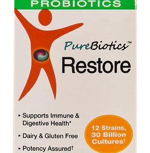 Pure Essence Labs PureBiotics Restore - Probiótico 60 Cápsulas Vegetarianas