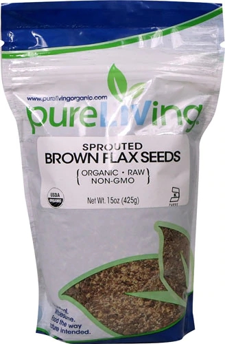 Semente de Linhaça Marrom Orgânica Germinada Pure Living - 425g