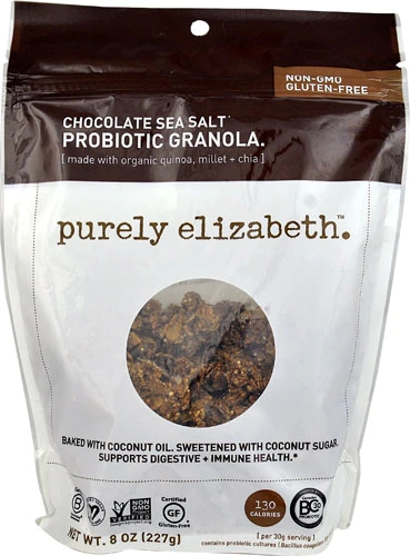 Purely Elizabeth Granola Probiótica Sem Glúten Chocolate e Sal Marinho - 227g