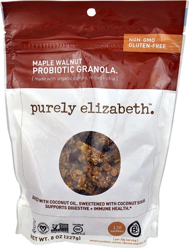 Granola Probiótica Maple Walnut Purely Elizabeth Sem Glúten 227g - Sabor e Saúde