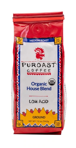 Café Puroast Orgânico Moído Baixa Acidez House Blend 340g