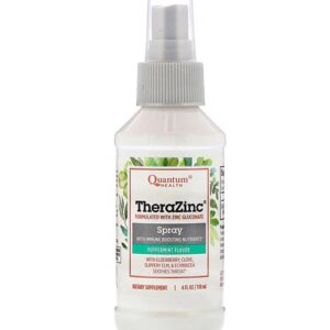 Quantum TheraZinc Spray Hortelã e Cravo - 118ml (4 fl oz) - Bem-Estar Respiratório