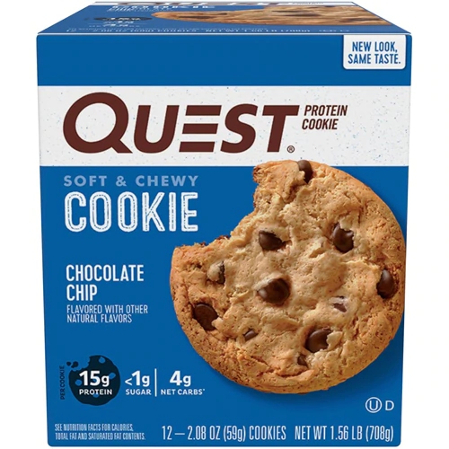 Quest Nutrition Protein Cookie Chocolate Chip - 12 Cookies - Lanche Proteico