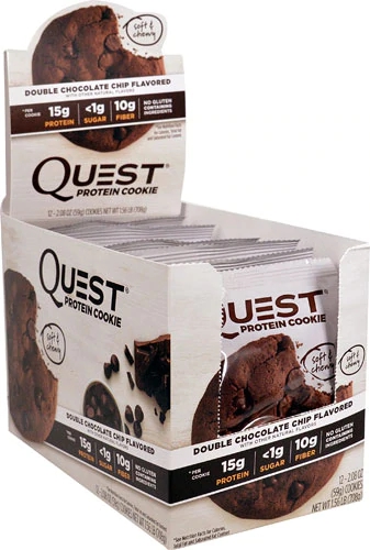 Quest Nutrition Protein Cookie Duplo Chocolate Chip - 12 Cookies (Aprox. 60g por Cookie)