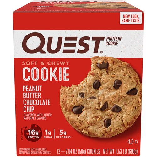 Quest Nutrition Protein Cookie Sabor Peanut Butter Chocolate Chip - 12 Cookies (Aprox. 60g Cada)