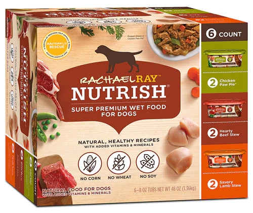 Rachael Ray Nutrish Super Premium Alimento Úmido para Cães - Kit com 6 Potes
