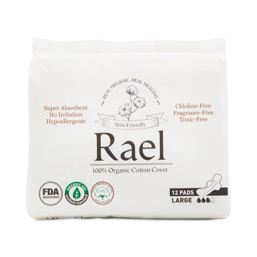 Absorventes Rael Orgânico Ultra Finos Super Absorventes Grandes Sem Perfume - 12 Unidades