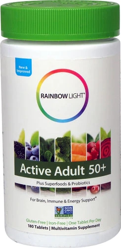 Rainbow Light Active Adult 50 plus Multivitamin -- 180 Tablets