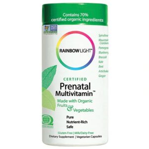 Rainbow Light Certified Organics Multivitamínico Prenatal - 120 Cápsulas Vegetarianas