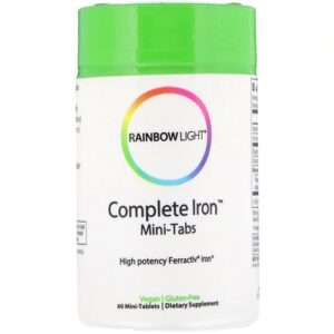 Rainbow Light Complete Iron™ Mini-Tabs - 60 Comprimidos Pequenos | Ferro e Vitamina C