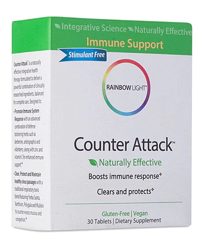Rainbow Light Counter Attack™ - 30 Comprimidos para Defesa Imunológica Potente