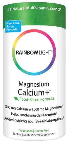 Rainbow Light Magnésio Cálcio Plus™ - Suplemento com Vitaminas e Minerais Essenciais - 90 Comprimidos