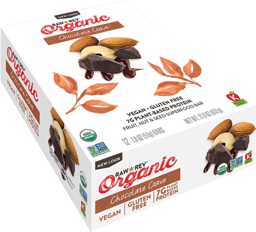 Barra de Frutas, Nozes e Sementes RAW REV Chocolate Crave - 12 Barras Orgânicas