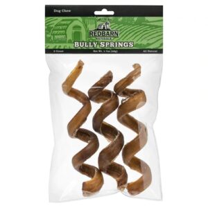 RedBarn Naturals Bully Springs Petiscos Naturais para Cães - Pacote com 3 (aprox. 255g)