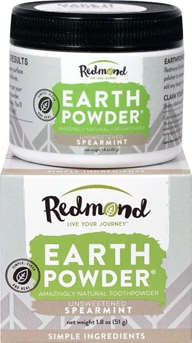 Redmond Earthpowder® Higiene Bucal Natural Sem Açúcar de Hortelã - 51g