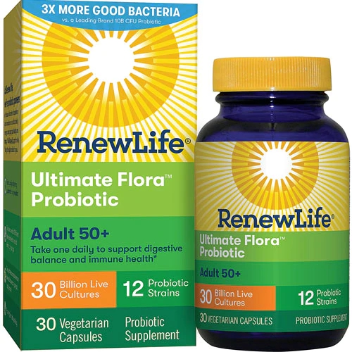Renew Life Adult 50 Plus Probiotic - Ultimate Flora 30 Bilhões 30 Cápsulas Vegetais