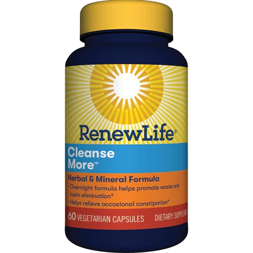 Renew Life Adult Cleanse Cleanse More Alívio da Constipação Noturna - 60 Cápsulas Vegetais
