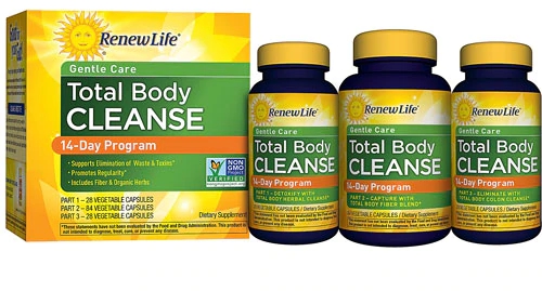 Renew Life Adult Cleanse - Limpeza Total do Corpo 14 Dias - Cuidado Suave - 1 Kit