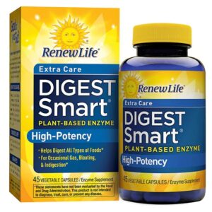 Renew Life Digest Smart Extra Care - Enzimas Digestivas 45 Cápsulas Vegetais