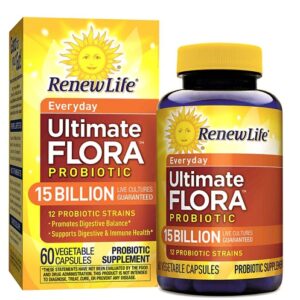 Renew Life Ultimate Flora Probiótico Adulto 15 Bilhões 60 Cápsulas Vegetais