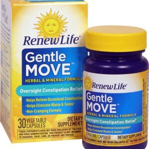 Renew Life Gentle Move - 30 Cápsulas Vegetais para Movimento Suave Intestinal