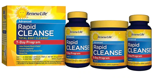 Renew Life Rapid Cleanse - Detox Intestinal 7 Dias com Fibras - Kit Completo