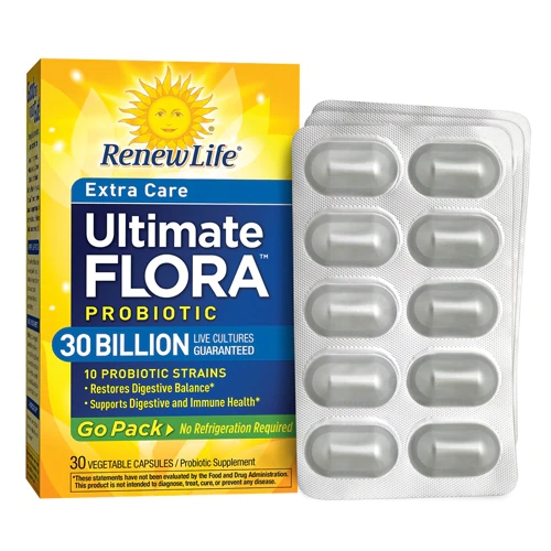 Renew Life Ultimate Flora Probiótico Extra Care 30 Bilhões de UFC - 30 Cápsulas Vegetais