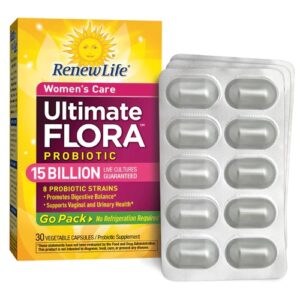 Renew Life Ultimate Flora Probiótico Cuidado Feminino 15 Bilhões 30 Cápsulas Vegetais