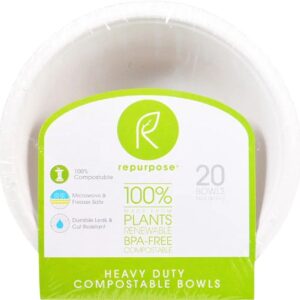 20 Tigelas Ecológicas Repurpose 16oz (aprox. 454g) Biodegradáveis para Festas e Uso Diário